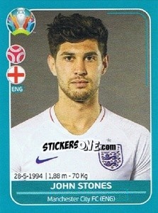 Figurina John Stones - UEFA Euro 2020 Preview. 568 stickers version - Panini