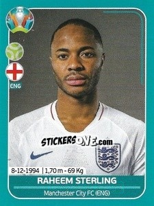 Cromo Raheem Sterling - UEFA Euro 2020 Preview. 568 stickers version - Panini