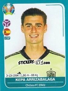 Sticker Kepa Arrizabalaga - UEFA Euro 2020 Preview. 568 stickers version n. ESP7 - Panini