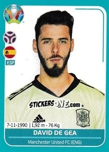 Sticker David de Gea - UEFA Euro 2020 Preview. 568 stickers version n. ESP8 - Panini