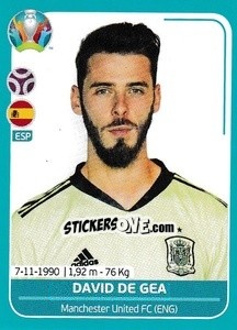 Sticker David de Gea - UEFA Euro 2020 Preview. 568 stickers version - Panini