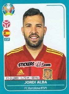 Sticker Jordi Alba - UEFA Euro 2020 Preview. 568 stickers version - Panini
