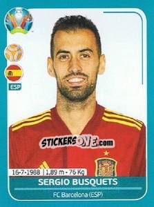 Sticker Sergio Busquets - UEFA Euro 2020 Preview. 568 stickers version n. ESP17 - Panini