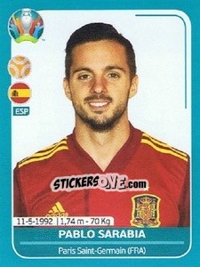 Sticker Pablo Sarabia - UEFA Euro 2020 Preview. 568 stickers version n. ESP24 - Panini