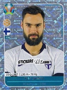 Sticker Tim Sparv - UEFA Euro 2020 Preview. 568 stickers version n. FIN6 - Panini