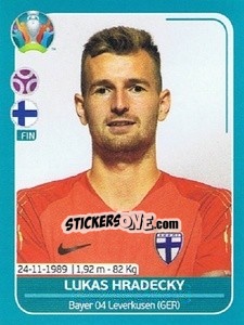Sticker Lukas Hradecky - UEFA Euro 2020 Preview. 568 stickers version n. FIN7 - Panini