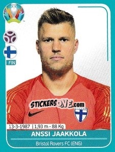 Sticker Anssi Jaakkola - UEFA Euro 2020 Preview. 568 stickers version n. FIN9 - Panini