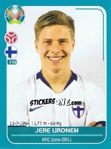 Sticker Jere Uronen - UEFA Euro 2020 Preview. 568 stickers version n. FIN12 - Panini
