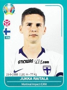 Sticker Jukka Raitala - UEFA Euro 2020 Preview. 568 stickers version - Panini