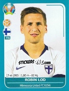 Sticker Robin Lod - UEFA Euro 2020 Preview. 568 stickers version n. FIN18 - Panini