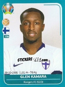 Sticker Glen Kamara - UEFA Euro 2020 Preview. 568 stickers version n. FIN20 - Panini