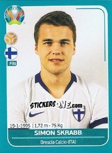 Sticker Simon Skrabb - UEFA Euro 2020 Preview. 568 stickers version n. FIN21 - Panini