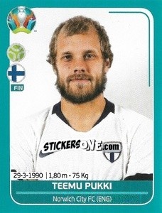 Sticker Teemu Pukki - UEFA Euro 2020 Preview. 568 stickers version n. FIN24 - Panini