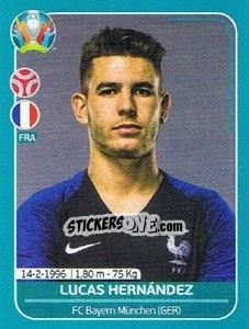 Sticker Lucas Hernández - UEFA Euro 2020 Preview. 568 stickers version n. FRA14 - Panini