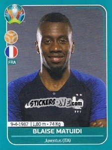 Sticker Blaise Matuidi - UEFA Euro 2020 Preview. 568 stickers version n. FRA19 - Panini