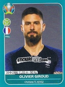 Figurina Olivier Giroud - UEFA Euro 2020 Preview. 568 stickers version - Panini