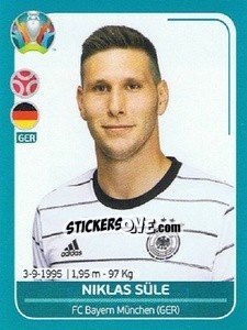 Sticker Niklas Süle - UEFA Euro 2020 Preview. 568 stickers version n. GER15 - Panini