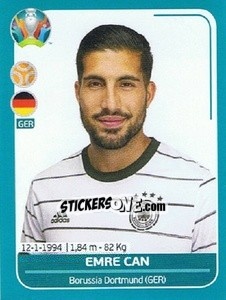 Sticker Emre Can - UEFA Euro 2020 Preview. 568 stickers version n. GER18 - Panini