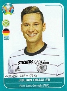 Sticker Julian Draxler - UEFA Euro 2020 Preview. 568 stickers version n. GER24 - Panini