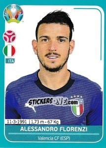 Sticker Alessandro Florenzi - UEFA Euro 2020 Preview. 568 stickers version n. ITA16 - Panini