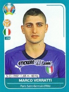 Sticker Marco Verratti - UEFA Euro 2020 Preview. 568 stickers version n. ITA18 - Panini
