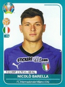 Sticker Nicolò Barella - UEFA Euro 2020 Preview. 568 stickers version n. ITA20 - Panini