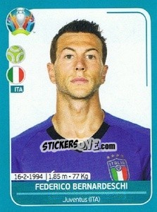 Sticker Federico Bernardeschi - UEFA Euro 2020 Preview. 568 stickers version - Panini