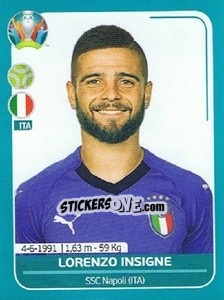 Sticker Lorenzo Insigne - UEFA Euro 2020 Preview. 568 stickers version - Panini