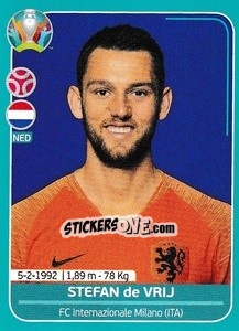 Sticker Stefan de Vrij - UEFA Euro 2020 Preview. 568 stickers version n. NED13 - Panini