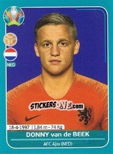 Sticker Donny van de Beek - UEFA Euro 2020 Preview. 568 stickers version - Panini