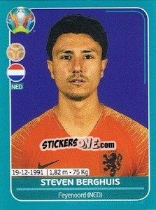 Sticker Steven Berghuis - UEFA Euro 2020 Preview. 568 stickers version - Panini