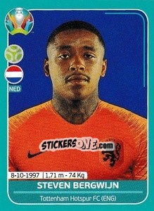 Cromo Steven Bergwijn - UEFA Euro 2020 Preview. 568 stickers version - Panini