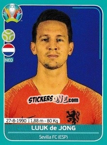 Sticker Luuk de Jong - UEFA Euro 2020 Preview. 568 stickers version n. NED26 - Panini