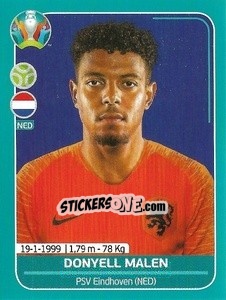 Cromo Donyell Malen - UEFA Euro 2020 Preview. 568 stickers version - Panini
