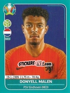 Figurina Donyell Malen - UEFA Euro 2020 Preview. 568 stickers version - Panini