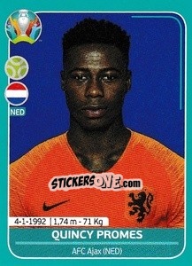 Sticker Quincy Promes - UEFA Euro 2020 Preview. 568 stickers version n. NED28 - Panini