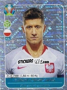 Sticker Robert Lewandowski - UEFA Euro 2020 Preview. 568 stickers version n. POL6 - Panini