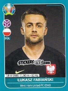 Sticker Lukasz Fabiański - UEFA Euro 2020 Preview. 568 stickers version - Panini