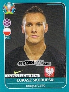 Sticker Lukasz Skorupski - UEFA Euro 2020 Preview. 568 stickers version - Panini