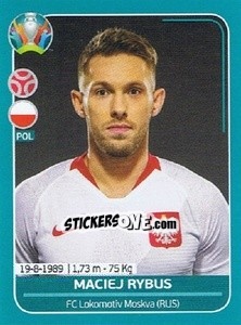Sticker Maciej Rybus - UEFA Euro 2020 Preview. 568 stickers version n. POL11 - Panini