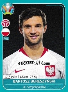 Sticker Bartosz Bereszyński - UEFA Euro 2020 Preview. 568 stickers version n. POL12 - Panini