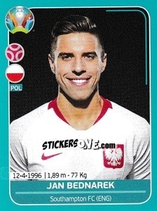 Sticker Jan Bednarek - UEFA Euro 2020 Preview. 568 stickers version - Panini