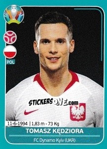 Sticker Tomasz Kędziora - UEFA Euro 2020 Preview. 568 stickers version n. POL14 - Panini