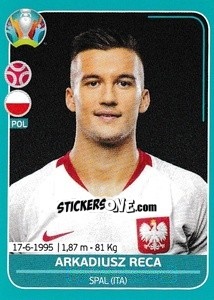 Sticker Arkadiusz Reca - UEFA Euro 2020 Preview. 568 stickers version n. POL15 - Panini