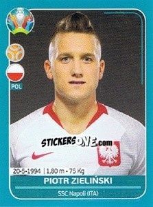 Sticker Piotr Zieliński - UEFA Euro 2020 Preview. 568 stickers version n. POL19 - Panini