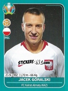Sticker Jacek Góralski - UEFA Euro 2020 Preview. 568 stickers version n. POL21 - Panini