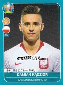 Sticker Damian Kądzior - UEFA Euro 2020 Preview. 568 stickers version n. POL22 - Panini