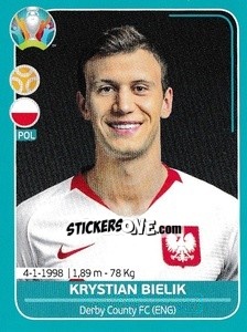 Sticker Krystian Bielik - UEFA Euro 2020 Preview. 568 stickers version - Panini