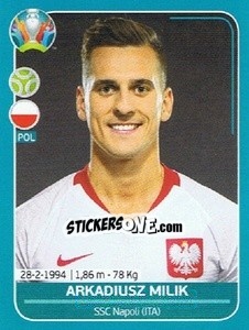 Sticker Arkadiusz Milik - UEFA Euro 2020 Preview. 568 stickers version - Panini