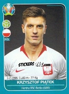 Sticker Krzysztof Piątek - UEFA Euro 2020 Preview. 568 stickers version n. POL28 - Panini